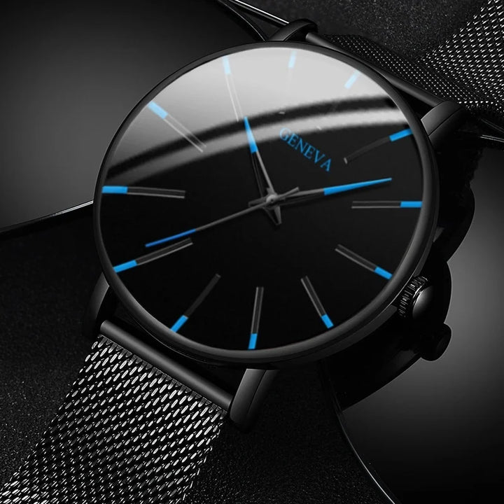2023 Minimalist Men's Fashion Ultra Thin Watches Simple Men Business Stainless Steel Mesh Belt Quartz Watch relogio masculino Luctec Shop